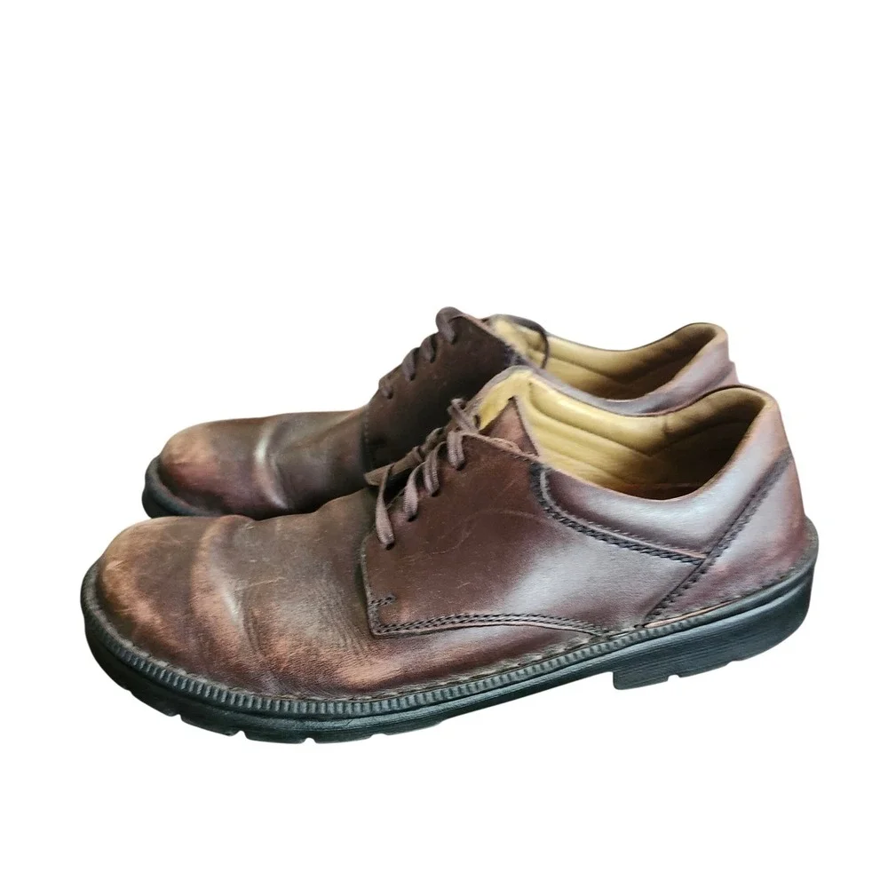 Birkenstock Footprints Oxford Mens 42 Brown Leather Lace Up Plain Toe Shoes